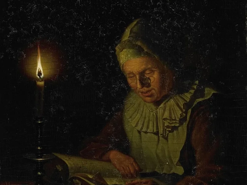 1763-Adriaan Meulemans - Anziana che legge